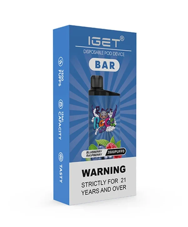 Blueberry Raspberry 3500 Puffs Disposable Vape IGET Bar - Image 2