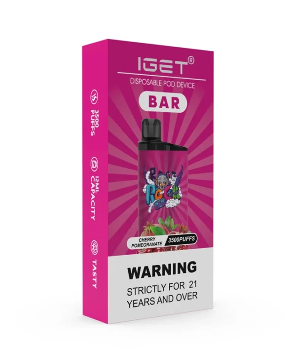 Cherry Pomegranate 3500 Puffs Disposable Vape IGET Bar - Image 2