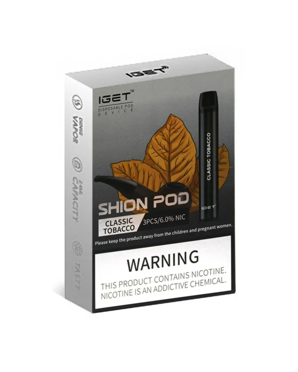 Classic Tobacco 600 Puffs Disposable 3 x IGET Shion