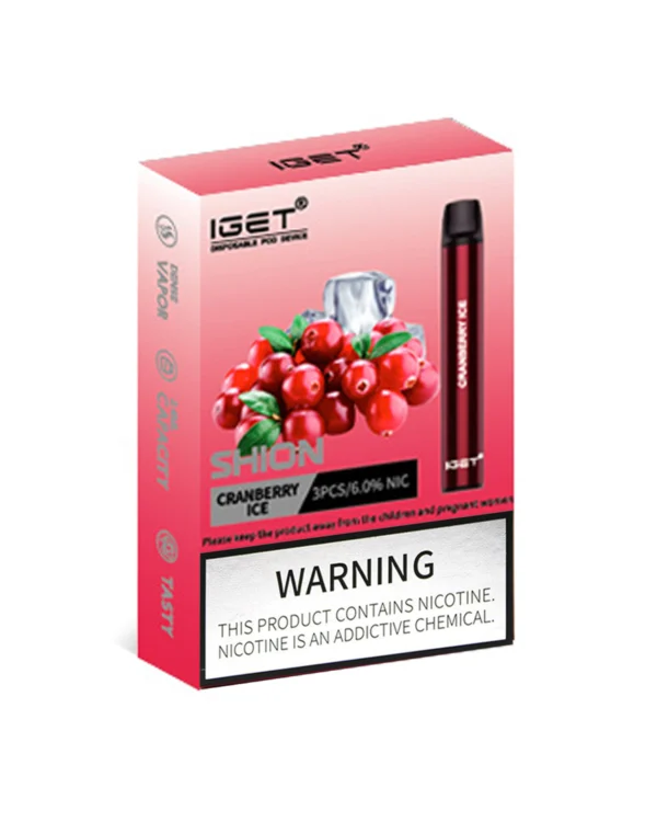 Cranberry Ice 600 Puffs Disposable 3 x IGET Shion