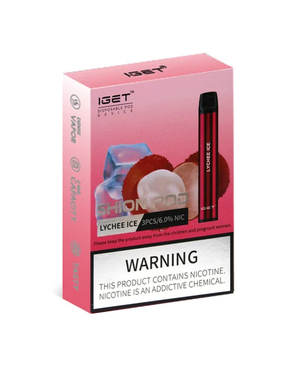Lychee Ice 600 Puffs Disposable 3 x IGET Shion