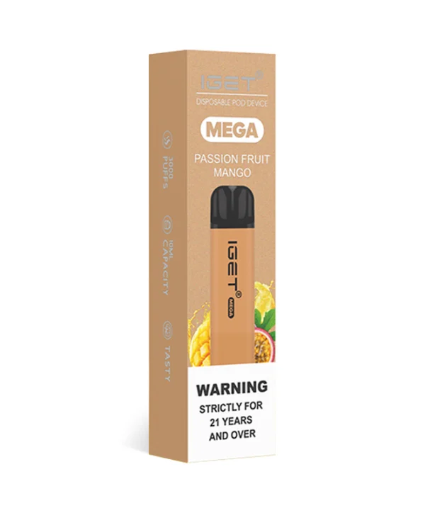 Passion Fruit Mango 3500 Puffs Disposable Vape IGET Mega