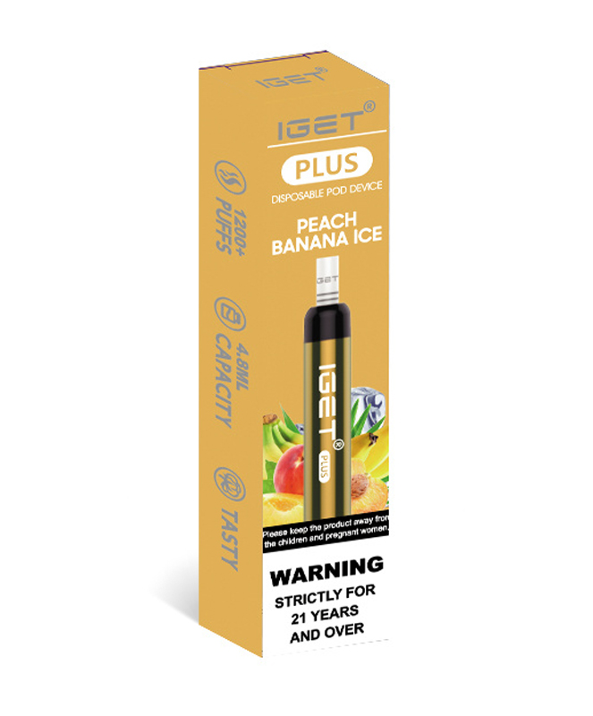 Peach Banana Ice 1200 Puffs Disposable Vape IGET Plus