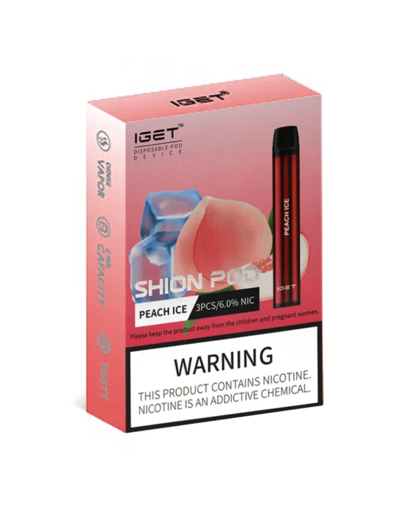 Peach Ice 600 Puffs Disposable 3 x IGET Shion