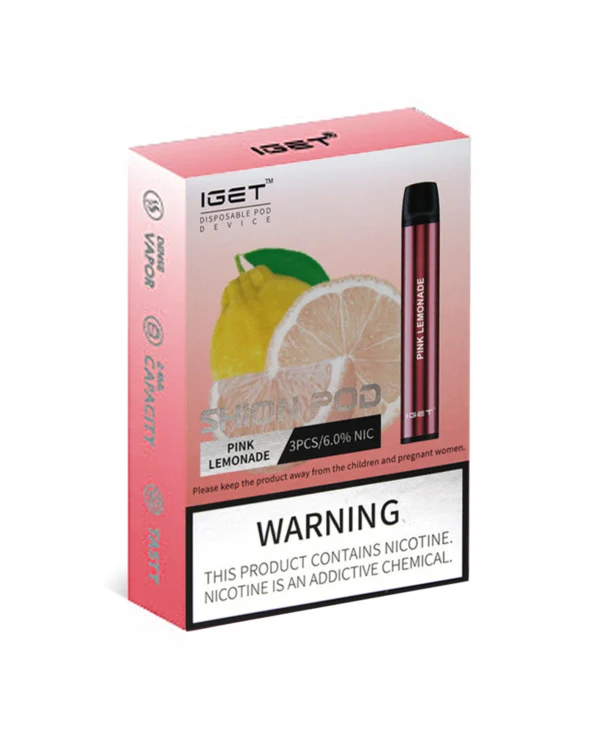 Pink Lemonade 600 Puffs Disposable 3 x IGET Shion