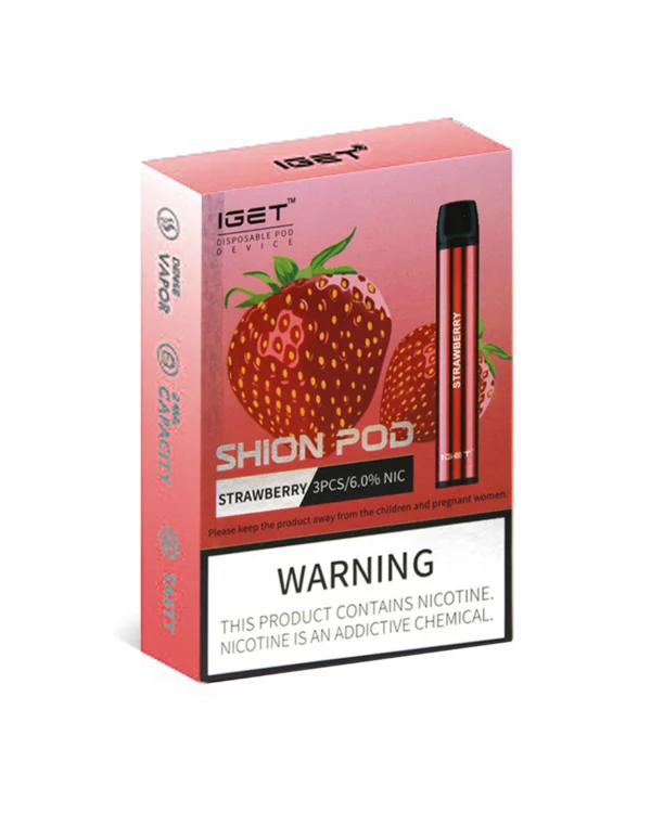 Strawberry 600 Puffs Disposable 3 x IGET Shion